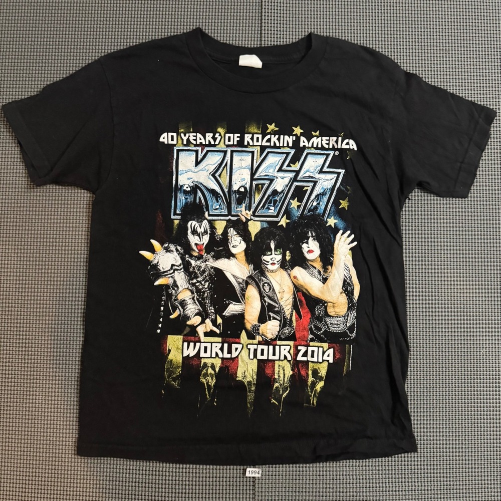 KISS World Tour 2014 T-Shirt 40 Years of Rockin America Youth Black AAA Tee